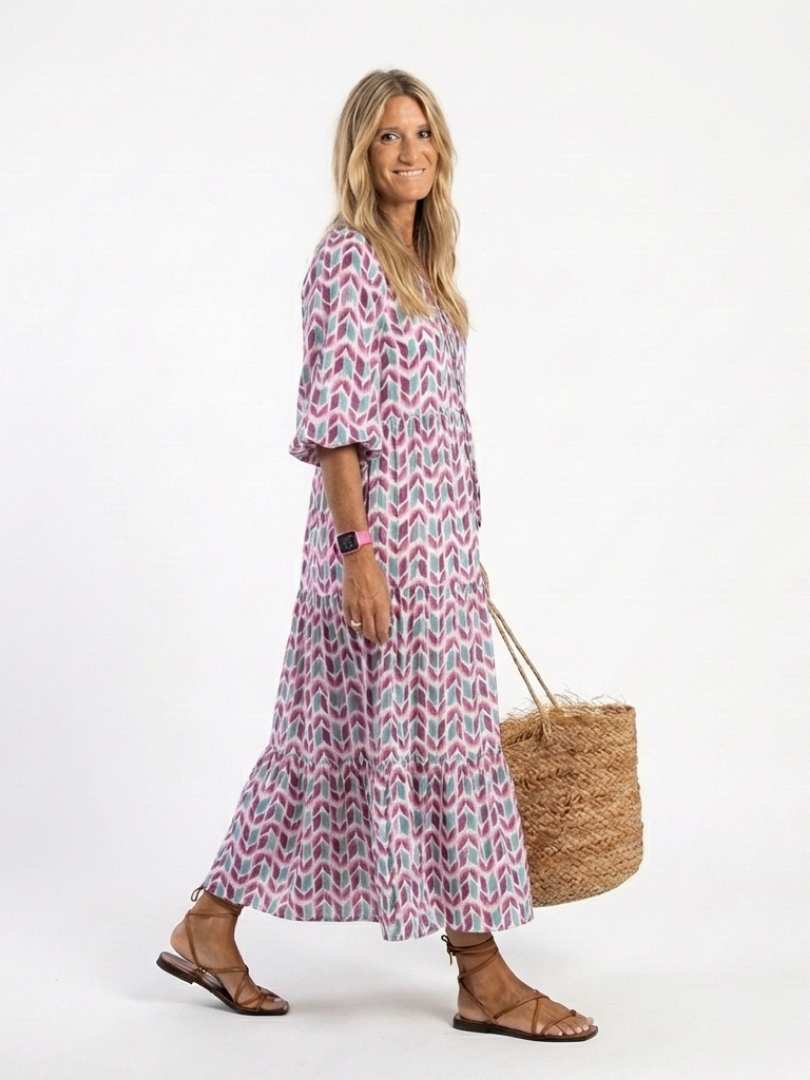 Margot Biarritz - Robe midi à manches longues Mireya