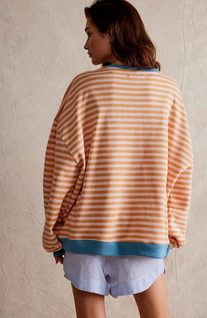 Margot Biarritz - Pull Oversized Rayé à Manches Longues