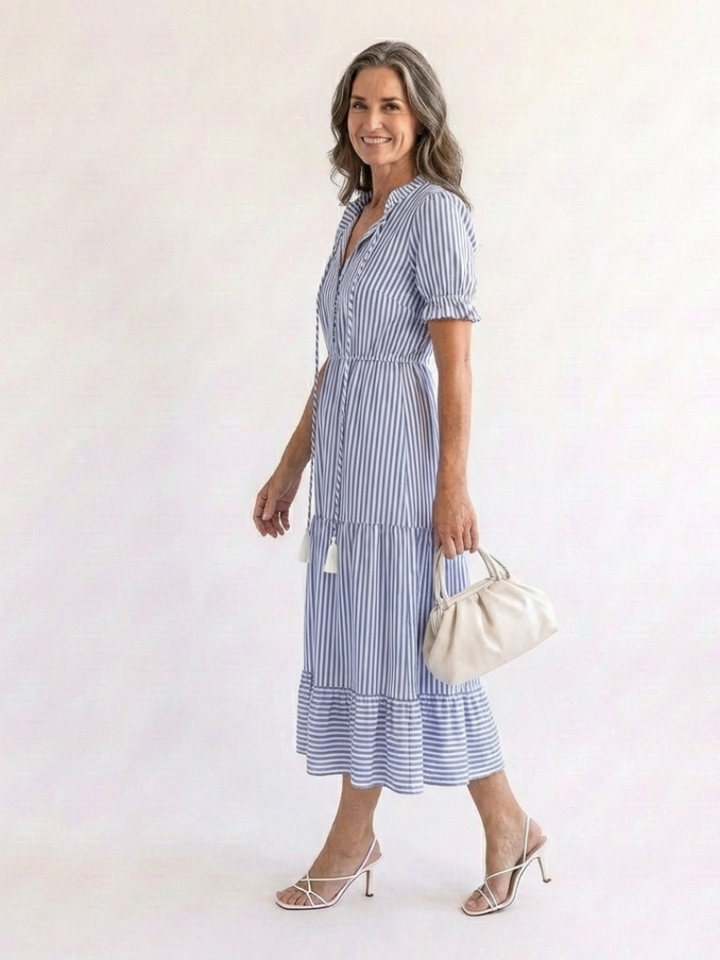 Margot Biarritz - Robe midi à manches courtes Dakato