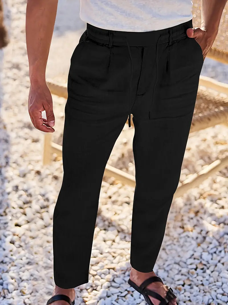 Margot Biarritz - Pantalons larges en lin avec cordon