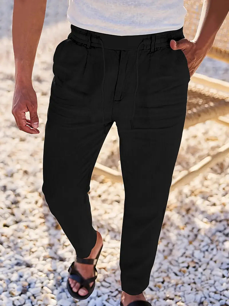 Margot Biarritz - Pantalons larges en lin avec cordon