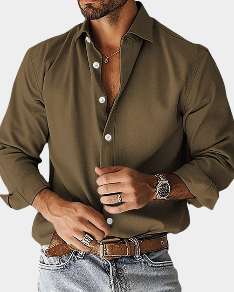 Margot Biarritz - Chemise slim à boutons extensible pour homme