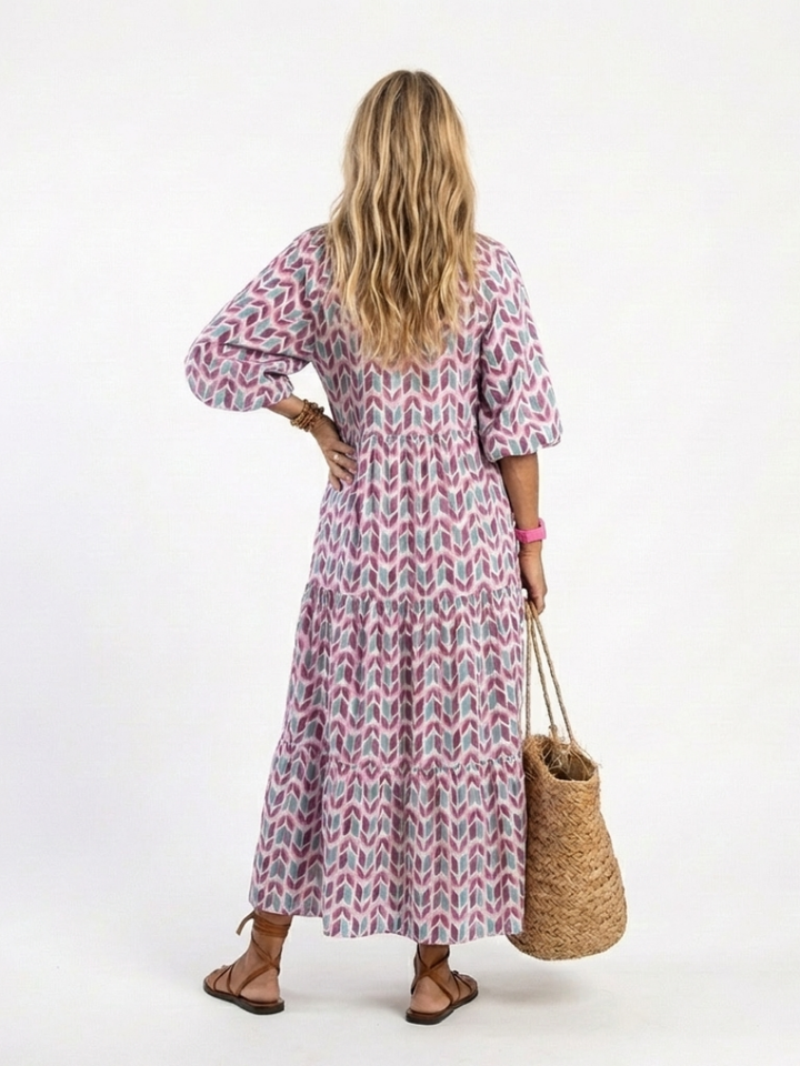Margot Biarritz - Robe midi à manches longues Mireya