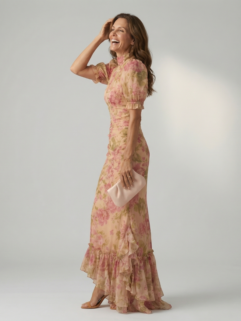Margot Biarritz - Robe Maxi à Col Montant Doux Vianne