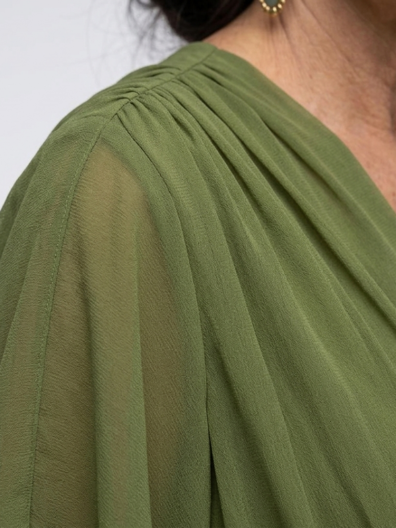 Margot Biarritz - Robe Midi Drapée à Encolure Elysia