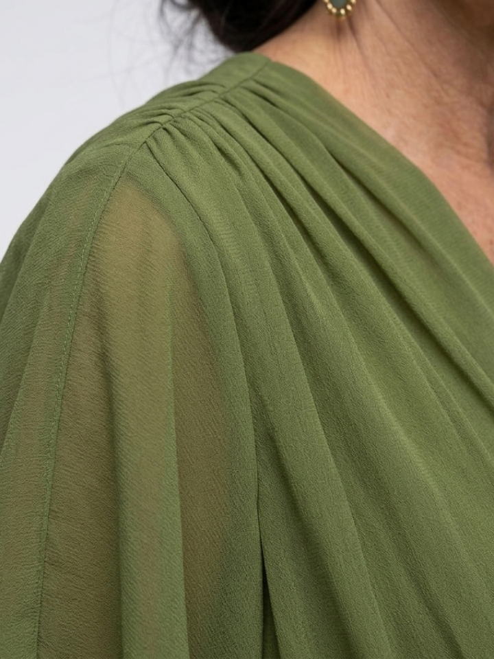 Margot Biarritz - Robe Midi Drapée à Encolure Elysia