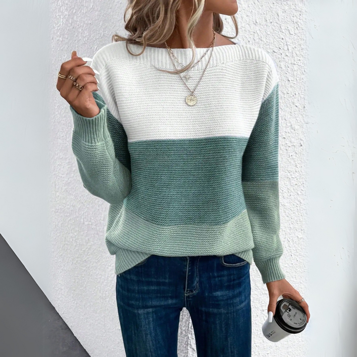 Margot Biarritz - Pull Chic en Morceaux Tricolores