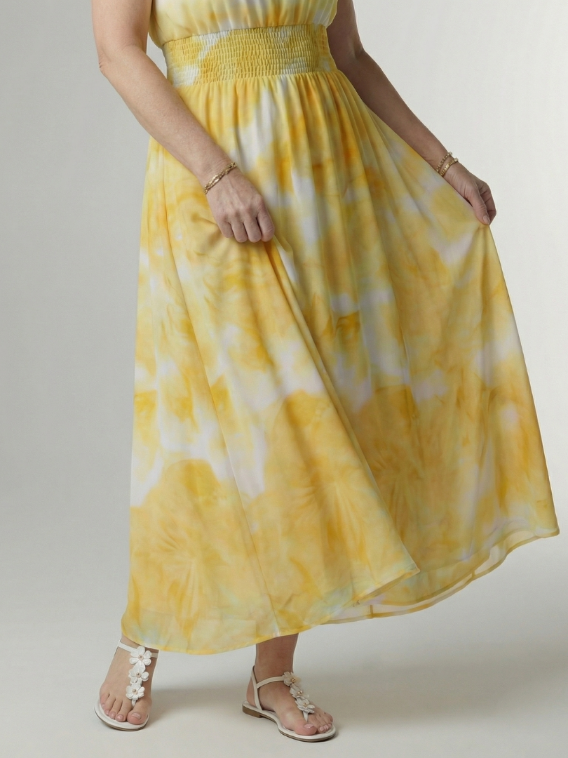 Margot Biarritz - Robe Midi à Encolure Halter Froncée