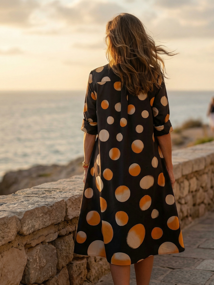 Margot Biarritz - Robe à pois crépusculaire Vespera