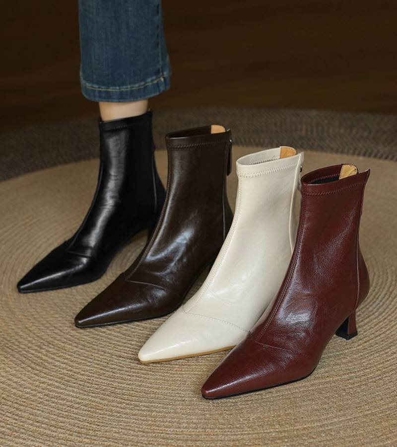 Margot Biarritz - Bottines en cuir à talon élégant