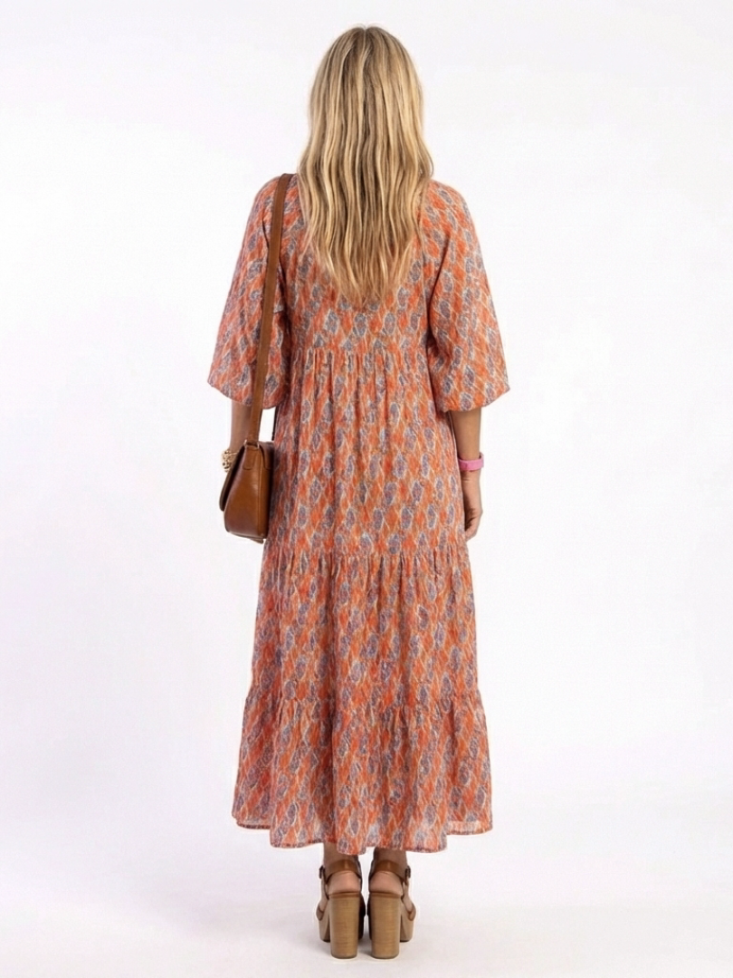 Margot Biarritz - Robe Midi à Imprimé Géométrique Amara