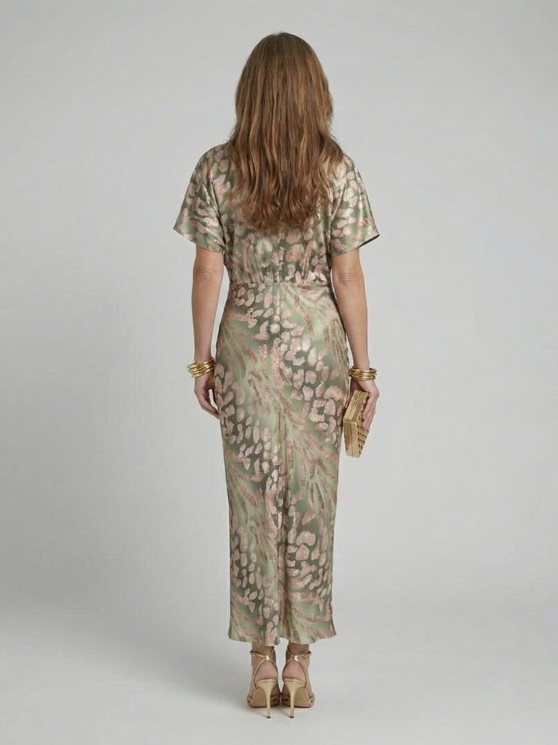 Margot Biarritz - Robe Midi Imprimée Abstrait Coralie