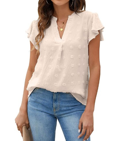 Margot Biarritz - Blouse chic en patchwork avec volants Kari