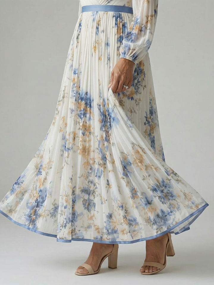 Margot Biarritz - Robe Midi Plissée à Enveloppe Rielle