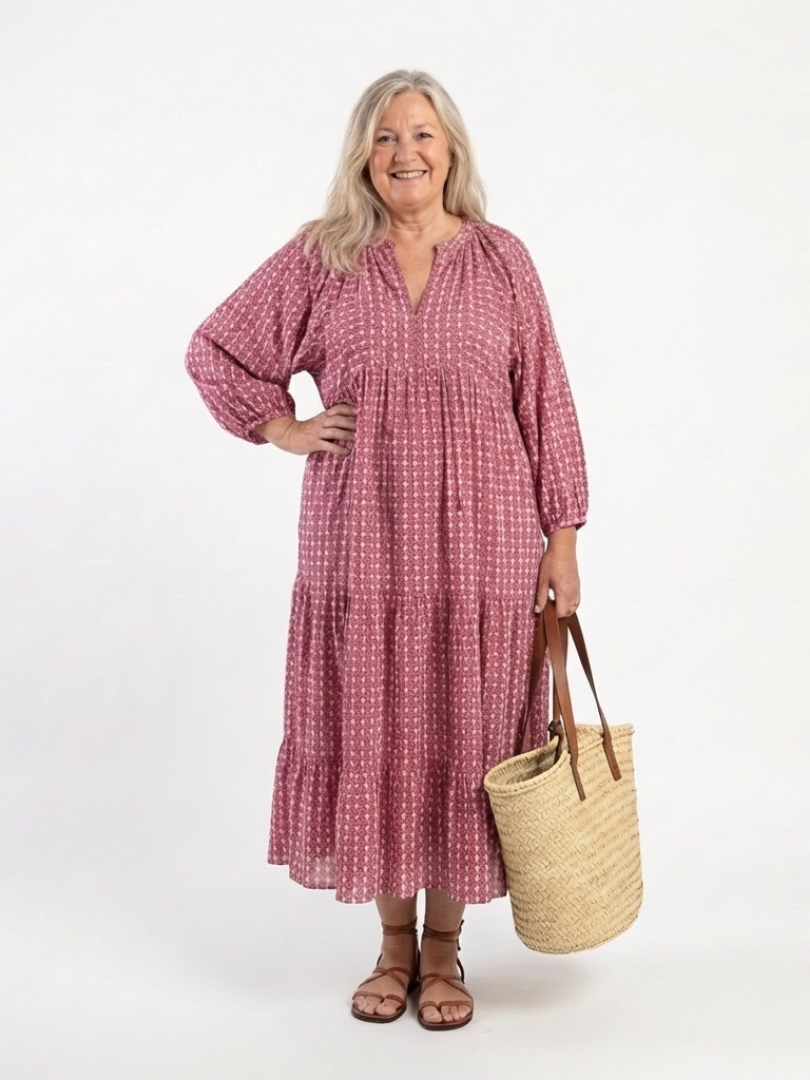 Margot Biarritz - Robe Midi Imprimée Géométrique Arlette