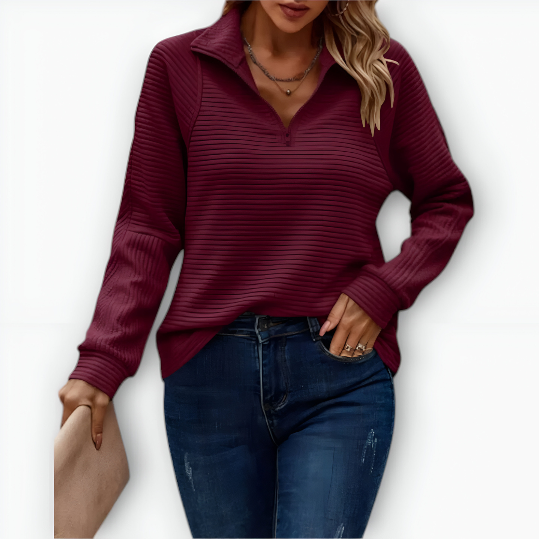 Margot Biarritz - Pull élégant avec demi-fermeture