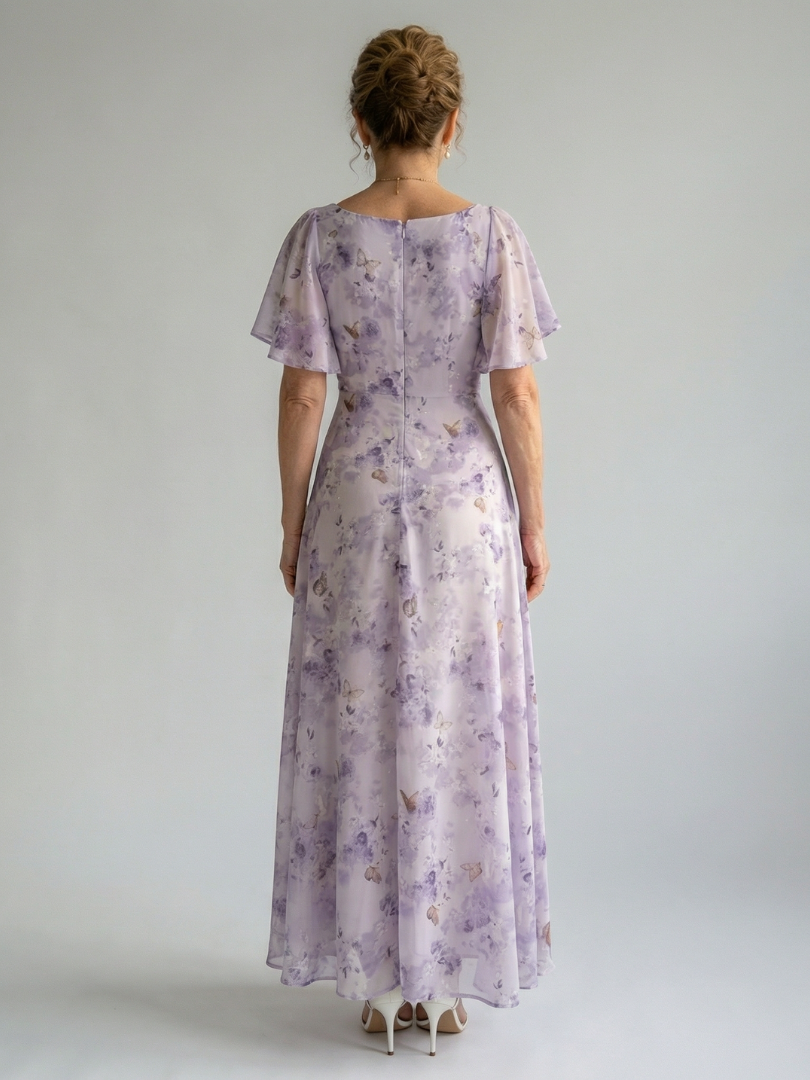Margot Biarritz - Robe Midi à Manches Volantes