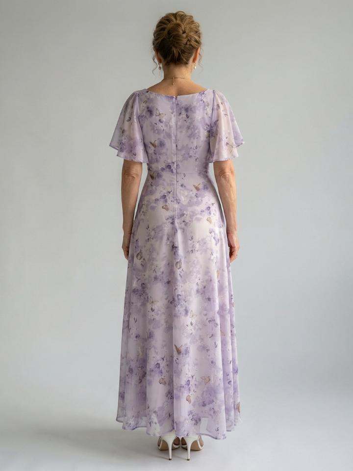 Margot Biarritz - Robe Midi à Manches Volantes