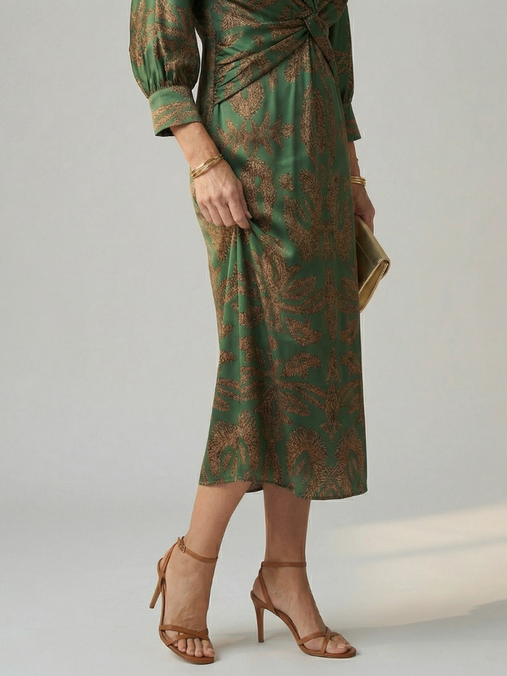 Margot Biarritz - Robe Midi Enveloppante Naturelle Lune