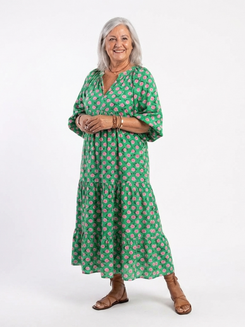 Margot Biarritz - Robe Midi Imprimée Fleurie Fiora