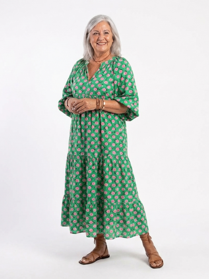 Margot Biarritz - Robe Midi Imprimée Fleurie Fiora