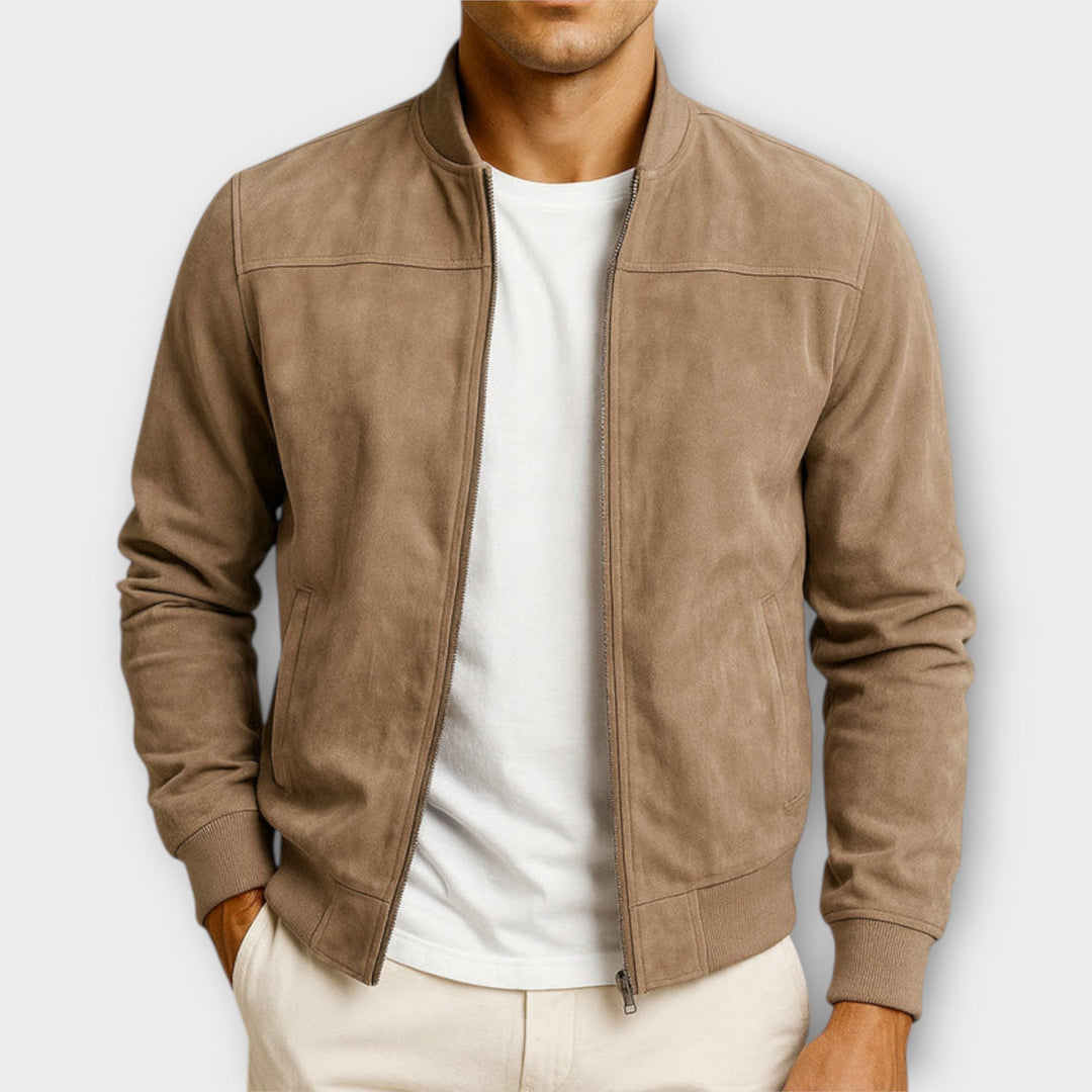Margot Biarritz - Veste bomber en cuir suédé pour homme