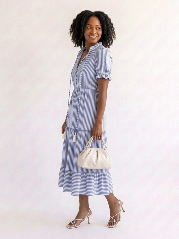 Margot Biarritz - Robe midi à manches courtes Dakato