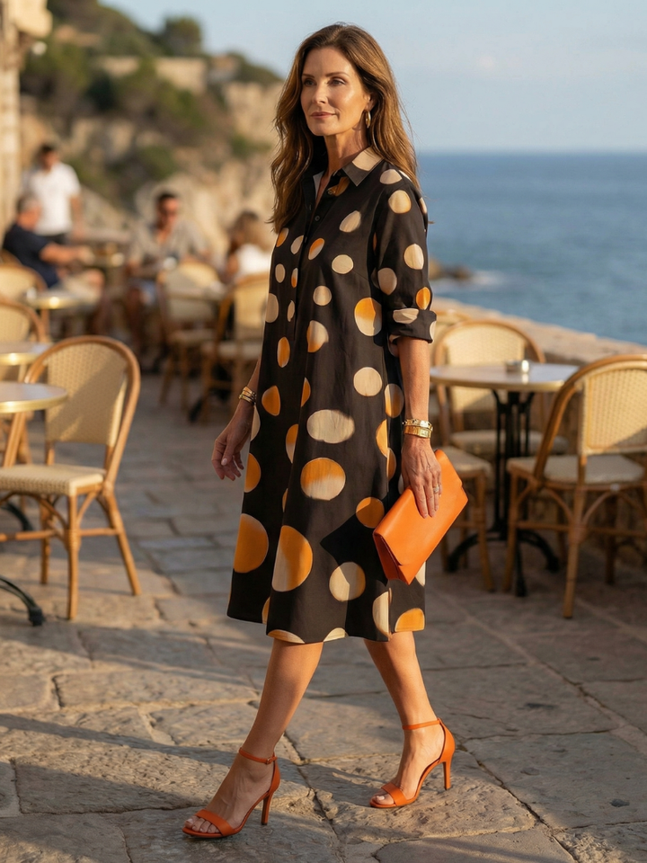 Margot Biarritz - Robe à pois crépusculaire Vespera
