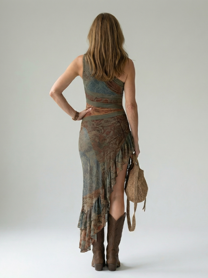 Margot Biarritz - Robe Midi Drapée Silencieuse Zalia