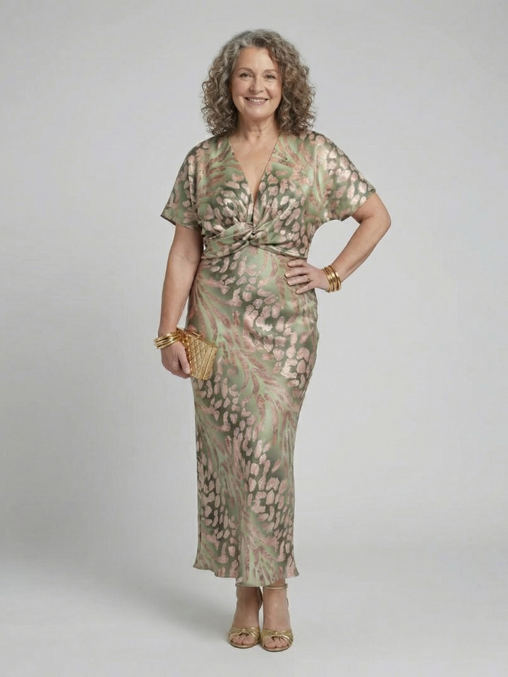 Margot Biarritz - Robe Midi Imprimée Abstrait Coralie
