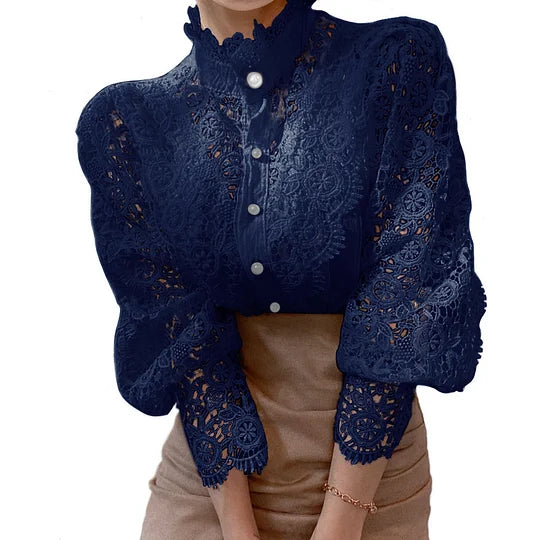 Margot Biarritz - Chemise à manches longues en dentelle Tove