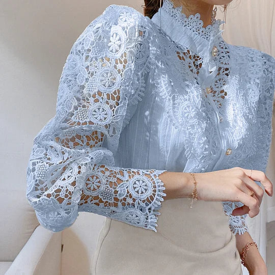 Margot Biarritz - Chemise à manches longues en dentelle Tove