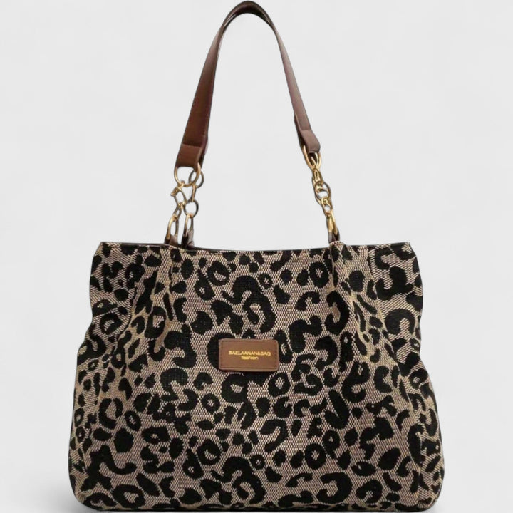 Margot Biarritz - Sac shopping en toile motif léopard