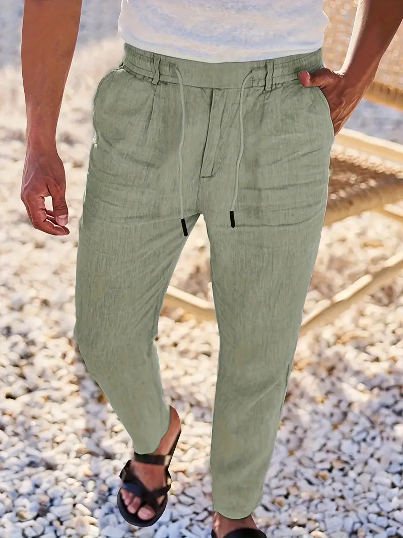 Margot Biarritz - Pantalons larges en lin avec cordon
