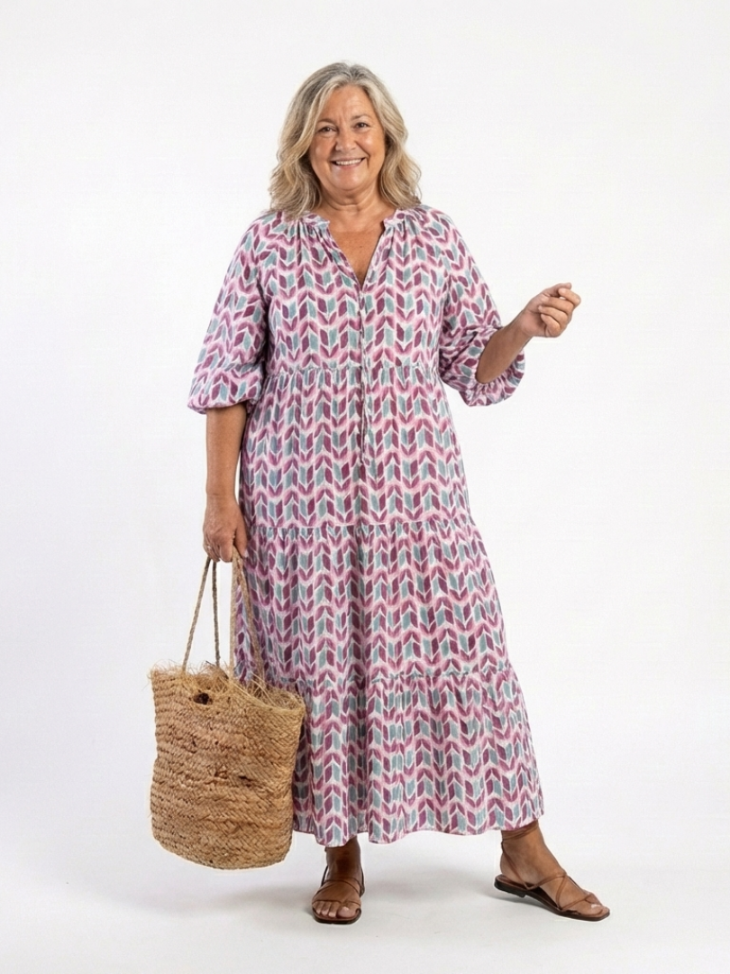 Margot Biarritz - Robe midi à manches longues Mireya