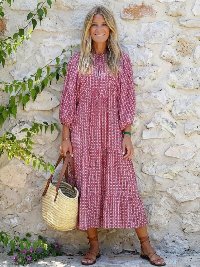 Margot Biarritz - Robe Midi Imprimée Géométrique Arlette
