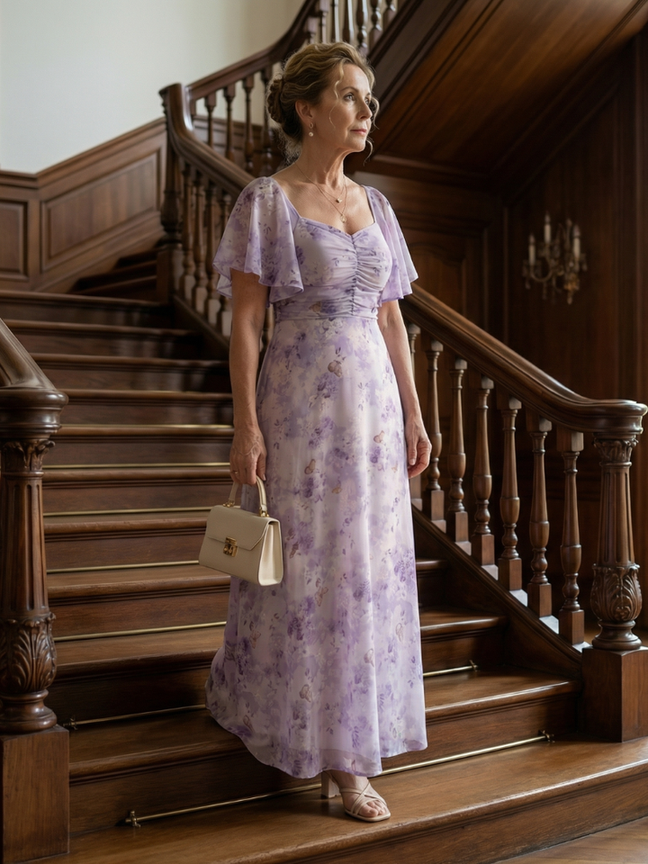 Margot Biarritz - Robe Midi à Manches Volantes