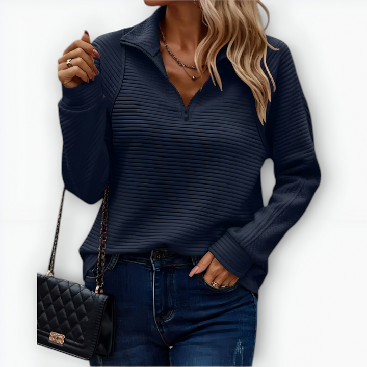 Margot Biarritz - Pull élégant avec demi-fermeture