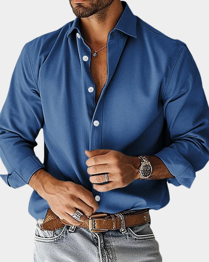 Margot Biarritz - Chemise slim à boutons extensible pour homme