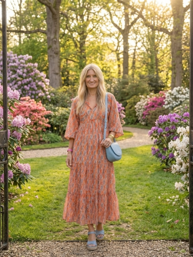 Margot Biarritz - Robe Midi à Imprimé Géométrique Amara