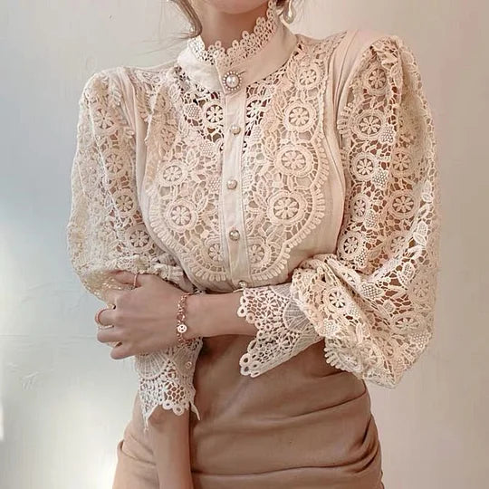 Margot Biarritz - Chemise à manches longues en dentelle Tove