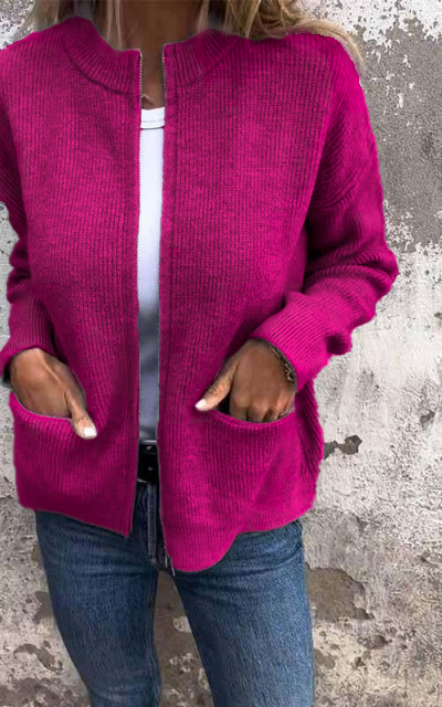 Margot Biarritz - Veste en maille zippée à col rond