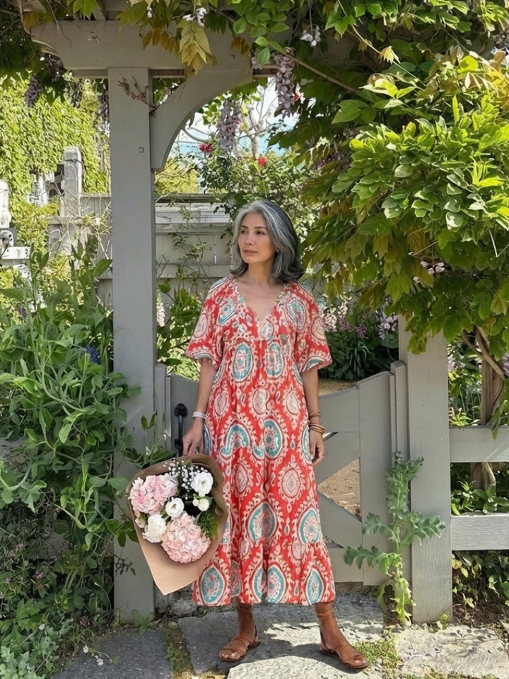 Margot Biarritz - Robe midi à imprimé paisley Zaria