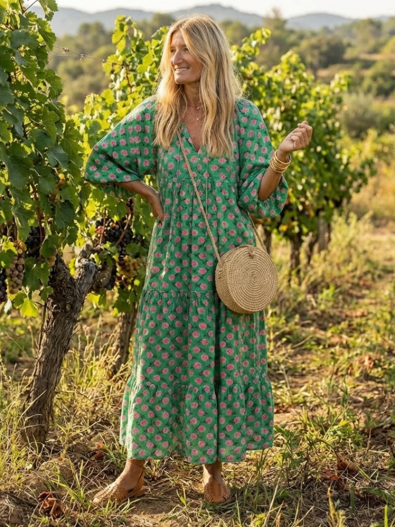 Margot Biarritz - Robe Midi Imprimée Fleurie Fiora