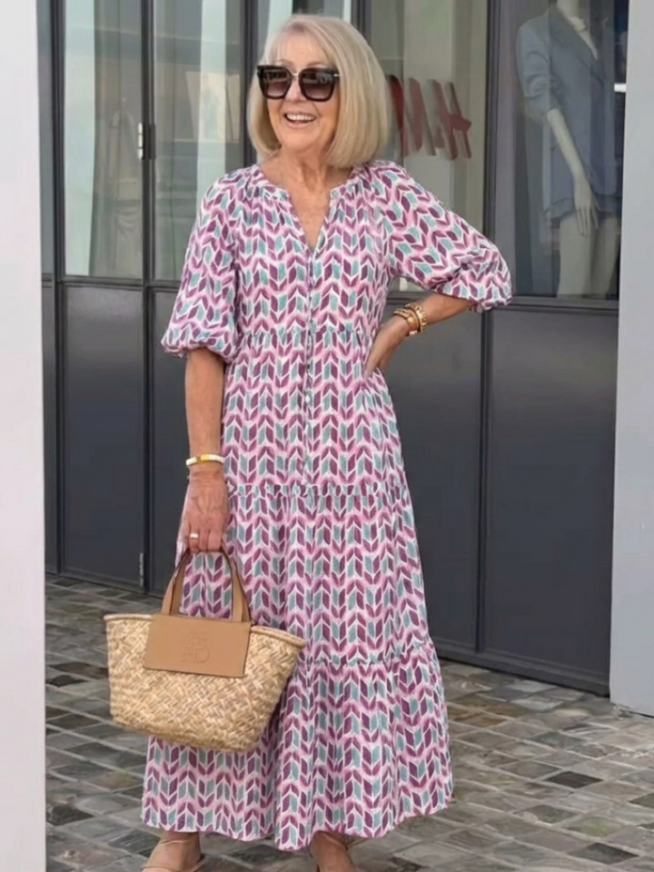 Margot Biarritz - Robe midi à manches longues Mireya