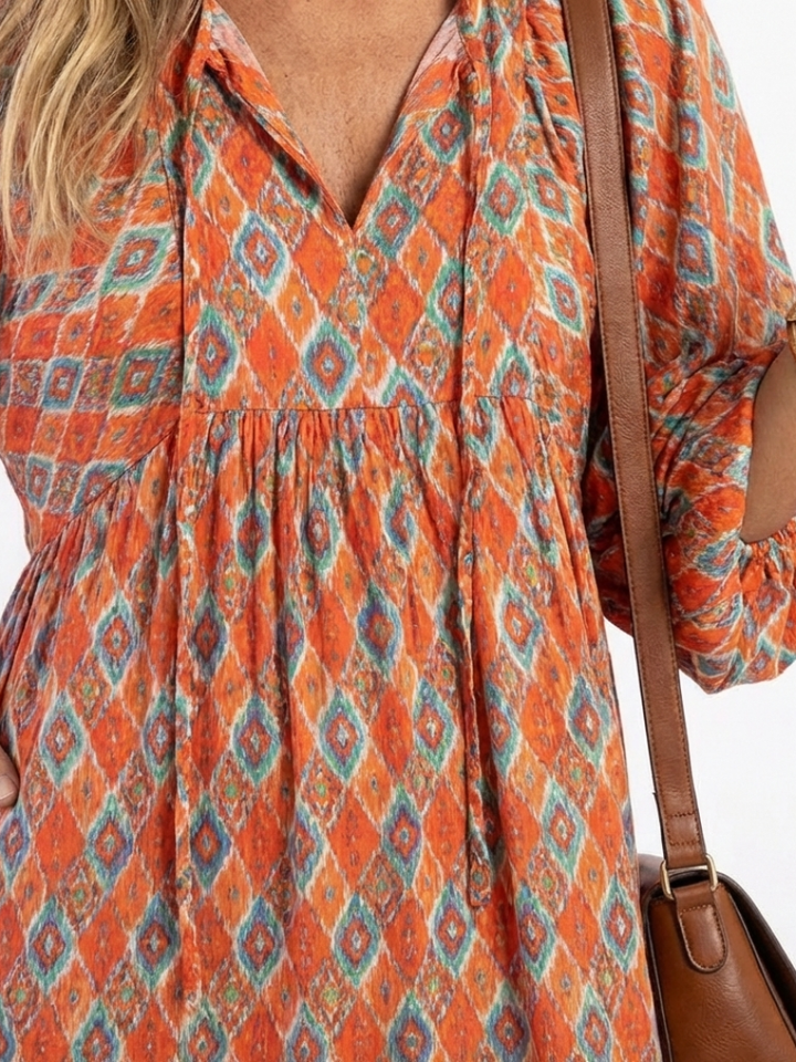 Margot Biarritz - Robe Midi à Imprimé Géométrique Amara