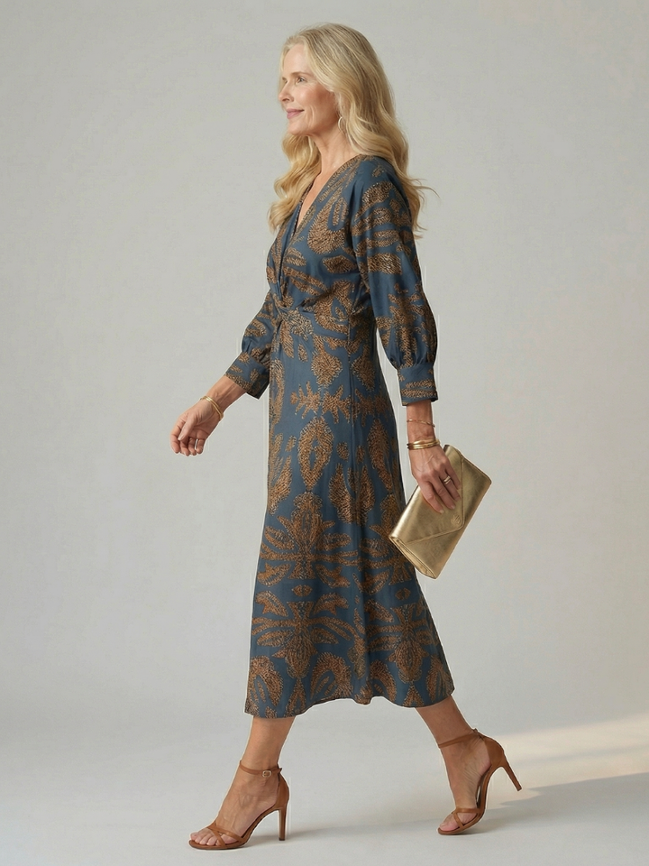 Margot Biarritz - Robe Midi Enveloppante Naturelle Lune