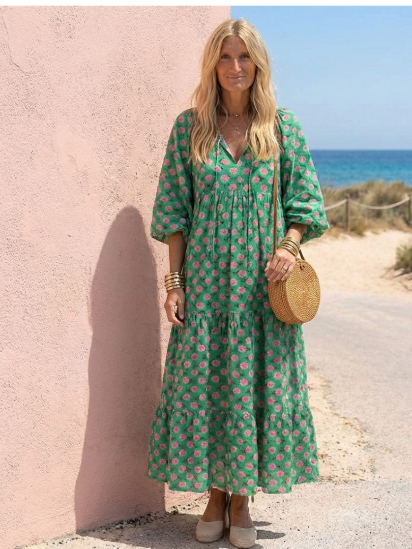 Margot Biarritz - Robe Midi Imprimée Fleurie Fiora