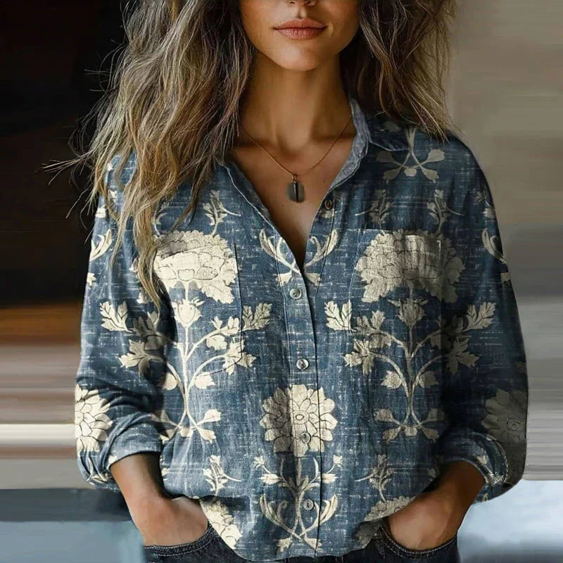 Margot Biarritz - Blouse à Imprimé Floral Rétro