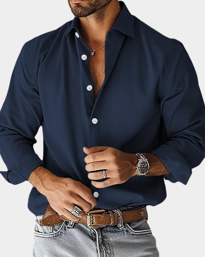 Margot Biarritz - Chemise slim à boutons extensible pour homme